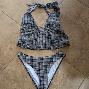 Samiol / NWT / Plaid Halter Bikini Set Large